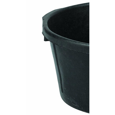 Little Giant Durable Weatherproof 6.5 Gallon Rubber Tub Feeder Pan Bowl, Black