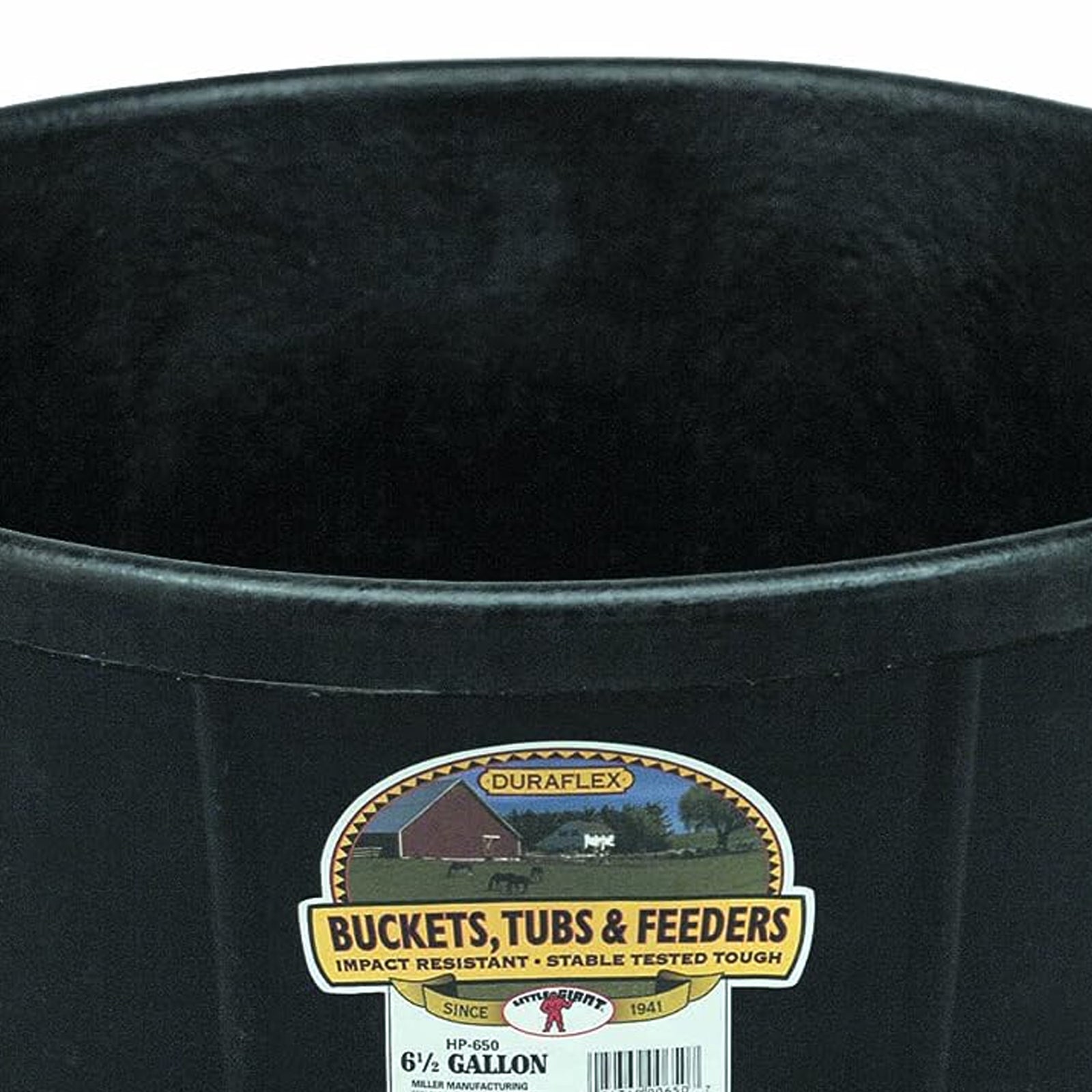 Little Giant Durable Weatherproof 6.5 Gal Rubber Tub Feeder Bowl,Black(Open Box) - VMInnovations