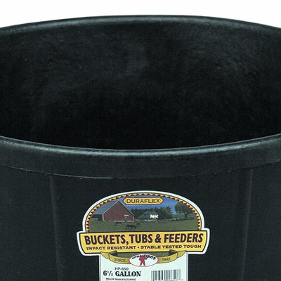 Little Giant Durable Weatherproof 6.5 Gal Rubber Tub Feeder Bowl,Black(Open Box)