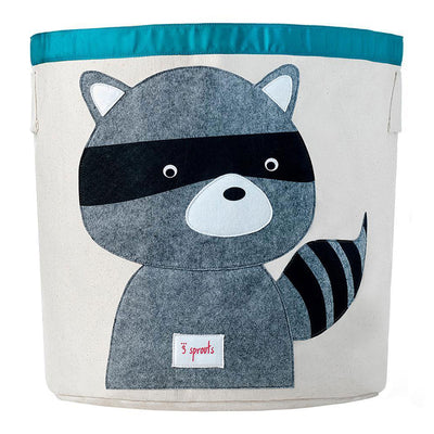3 Sprouts Canvas Storage Bin and Toy Basket for Baby & Toddlers, Owl & Raccoon