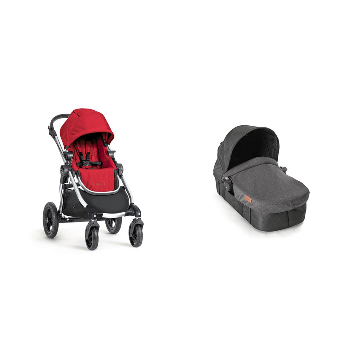 Baby Jogger City Select Customizable Stroller + Baby Jogger Pram Bassinet