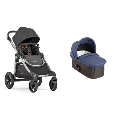 Baby Jogger City Select Single Convertible Baby Stroller + Pram Bassinet Kit