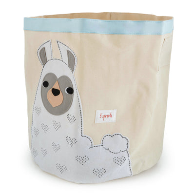 3 Sprouts Cute Canvas Storage Bin Laundry/Toy Basket for Baby and Kids, Llama