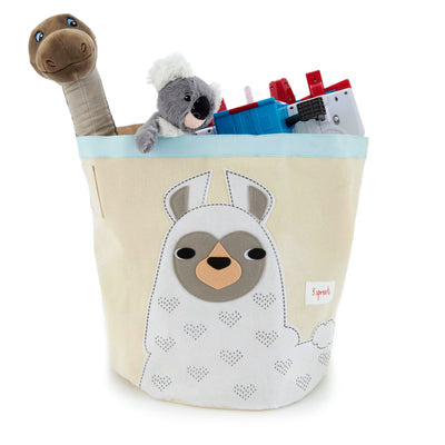 3 Sprouts Canvas Storage Bin Laundry/Toy Basket for Baby & Kids, Llama (2 Pack)