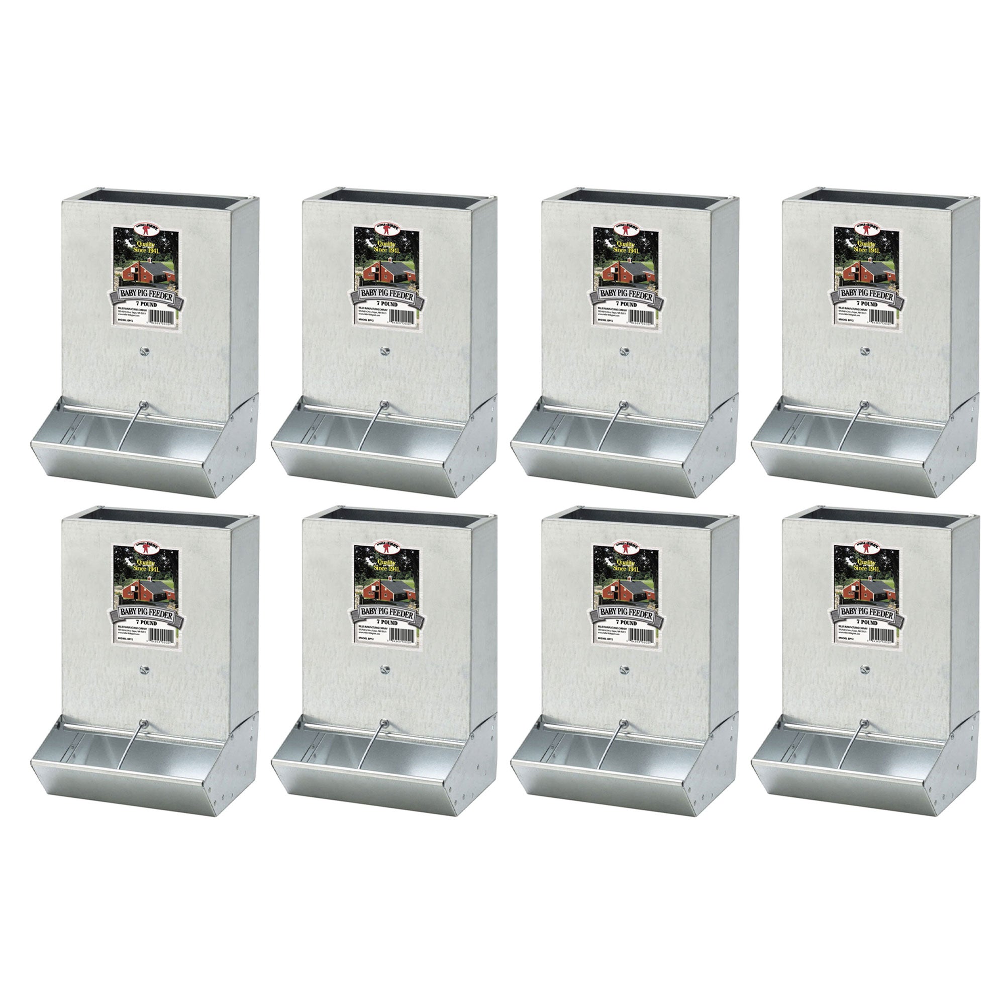 Little Giant BPF2 Mountable 2 Hole Baby Piglet Trough Feeder, 7 Pound (8 Pack)