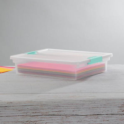 Sterilite Plastic Large Clip Bin Clear, 6 Pack & Mini Clip Storage Box, 6 Pack - VMInnovations