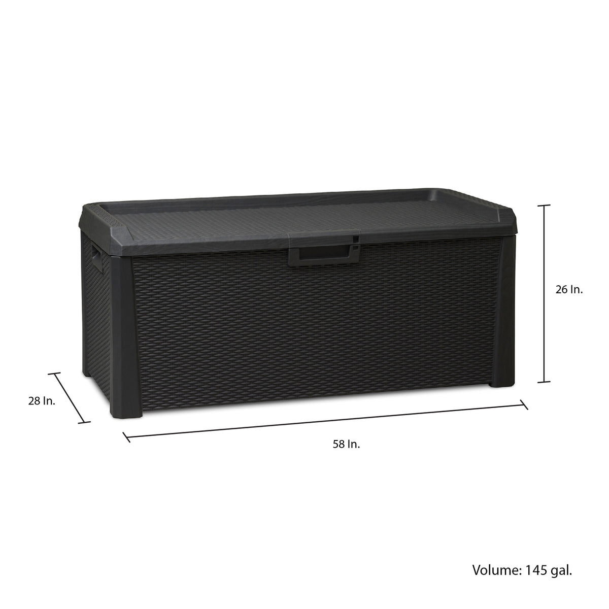 Toomax Santorini Plus Patio Deck Box Bench, 145 Gallon (Anthracite) (For Parts)