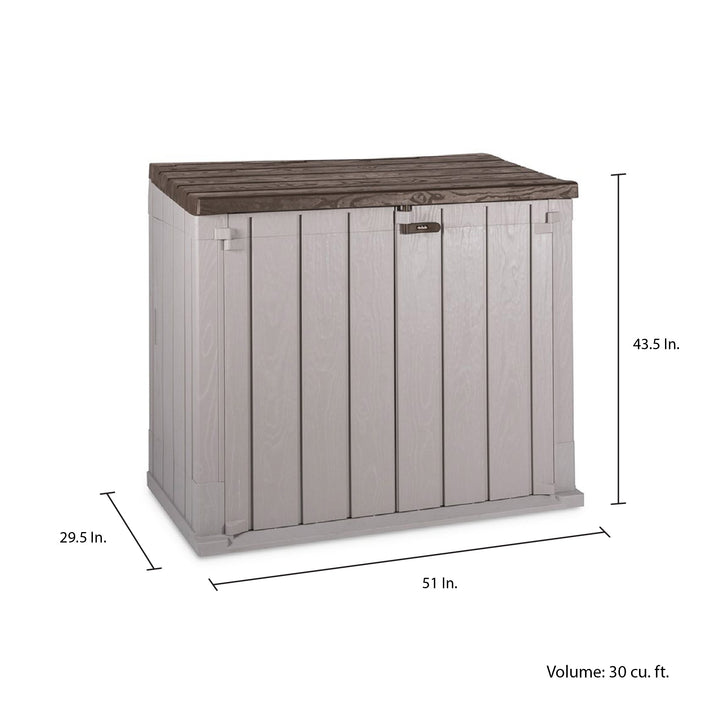 Toomax Stora Way All Weather Outdoor 4.25' x 2.5' Storage Shed, Taupe Gray/Brown