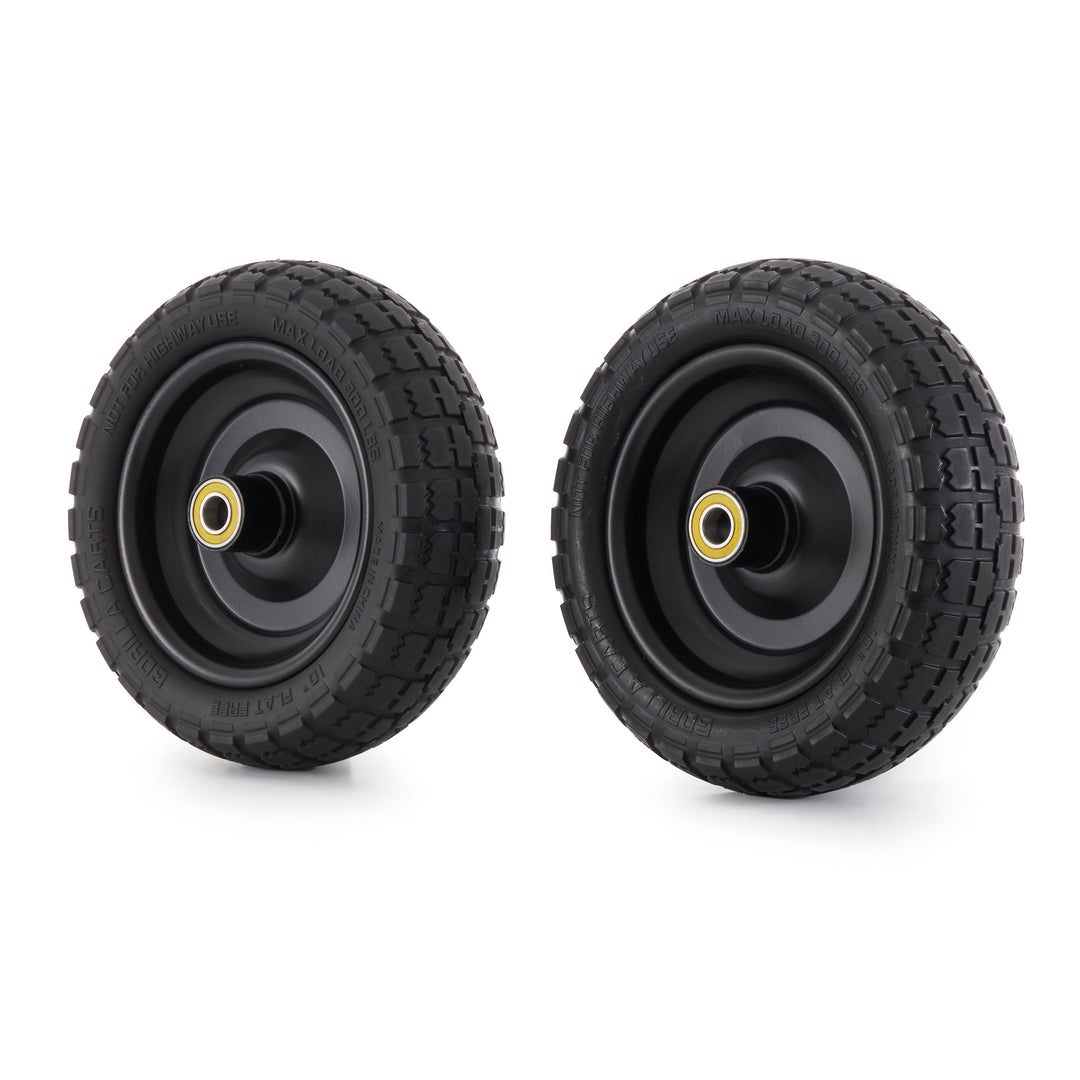 Gorilla Carts 10" No Flat Replacement Tire for Utility Cart, 2 Pack (For Parts)