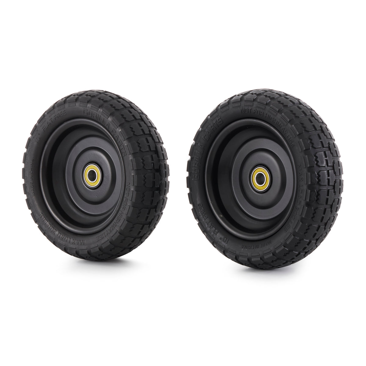 Gorilla Carts 10 Inch No Flat Replacement Tire Utility Cart, 2 Pack (Open Box) - VMInnovations