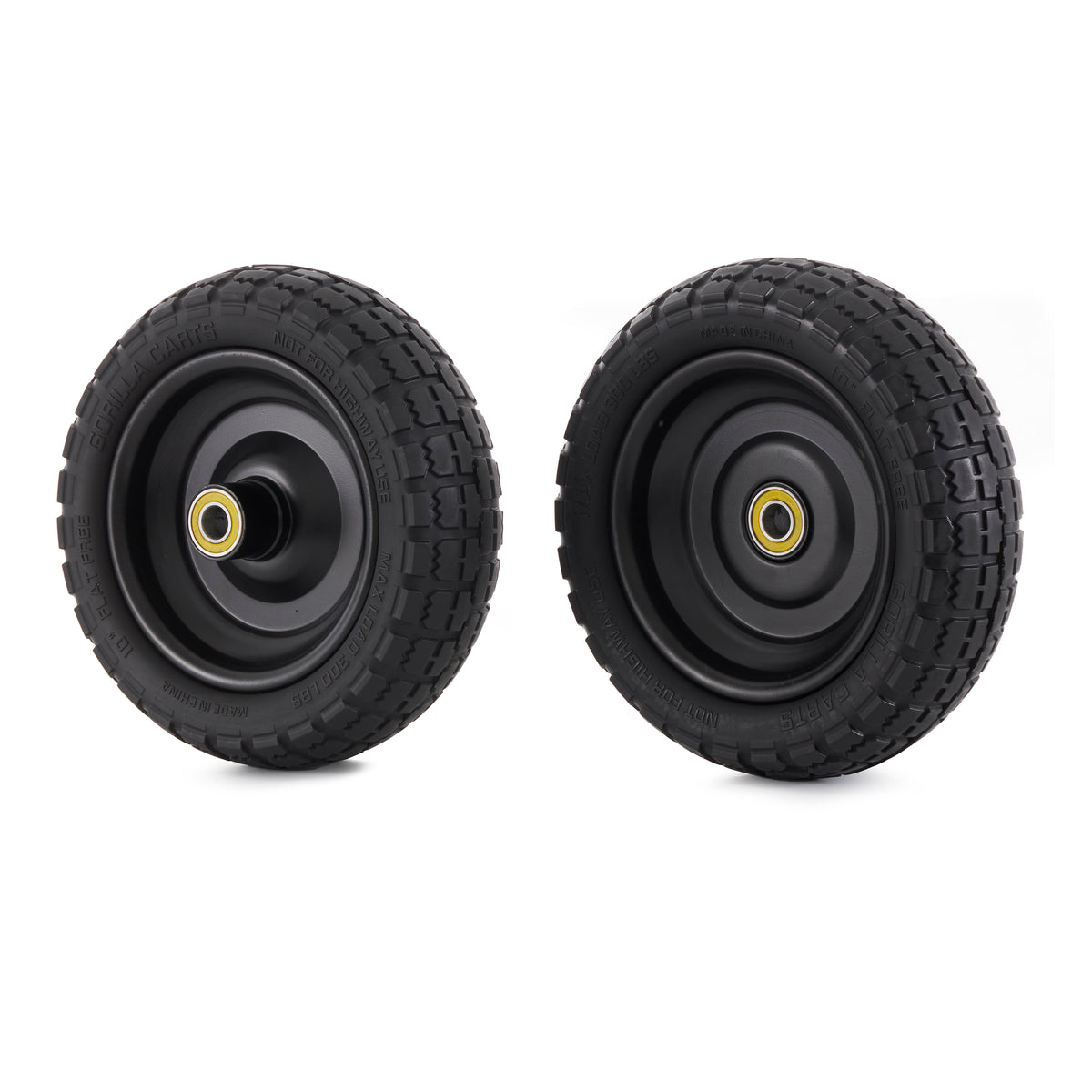 Gorilla Carts 10 Inch No Flat Replacement Tire Utility Cart, 2 Pack (Open Box) - VMInnovations