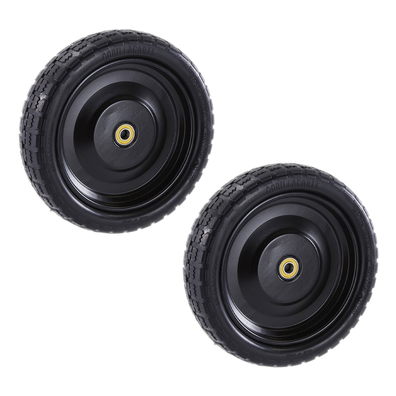 Gorilla Carts 13" No Flat Replacement Tire for Utility Cart, 2 Pack (For Parts) - VMInnovations