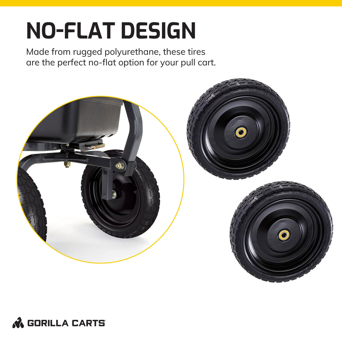 Gorilla Carts 13 Inch No Flat Replacement Tire Cart, 2 Pack (Open Box) - VMInnovations