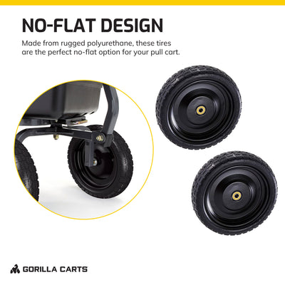 Gorilla Carts 13" No Flat Replacement Tire for Utility Cart, 2 Pack (For Parts)