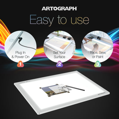 Artograph LightPad 24x17 Inch Artist Light Box Tracing/Drawing, Silver(Open Box) - VMInnovations