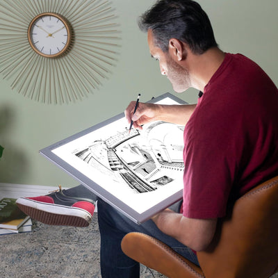 Artograph LightPad 24x17 Inch Artist Light Box Tracing/Drawing, Silver(Open Box) - VMInnovations