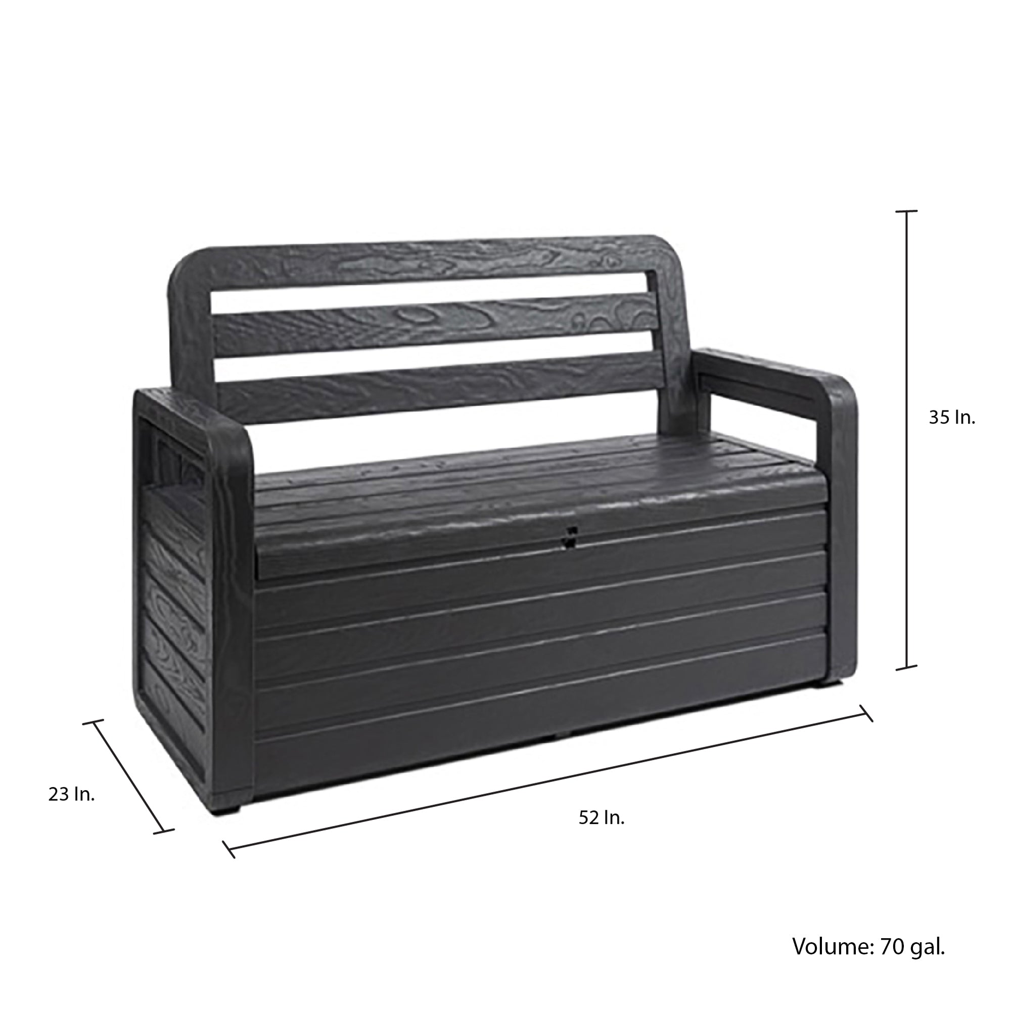 Toomax Foreverspring 70 Gallon Deck Storage Box Chest Bench, Dark Gray (Used) - VMInnovations