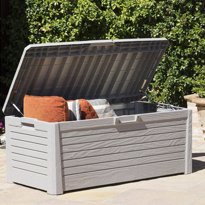 Toomax Florida Deck Storage Box Bench for Furniture, 145 Gallon (Grey)(Open Box)
