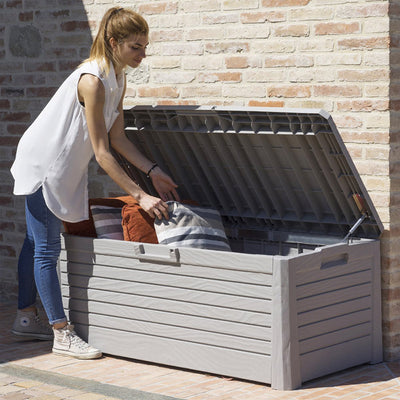 Toomax Florida Deck Bin Storage Box Bench Waterproof 145 Gallon (Grey) (Used)