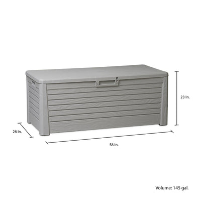 Toomax Florida Deck Storage Box Bench for Furniture, 145 Gallon (Grey)(Open Box)