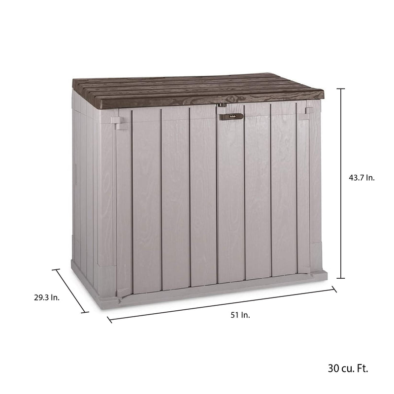 Toomax Stora Way Plastic Top Lid Shed Cabinet, Taupe Grey Brown (For Parts)