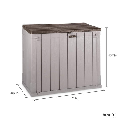 Toomax Stora Way All Weather Outdoor XL 5' x 3' Storage Shed Cabinet, Taupe