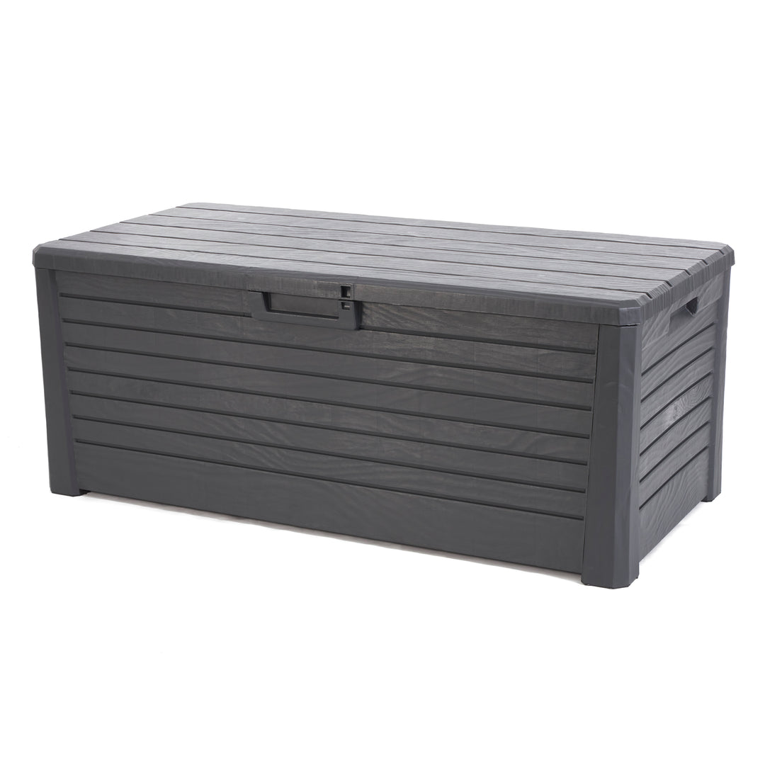 Toomax Florida Deck Patio Storage Box Bin Bench Waterproof, 145Gal (Anthracite)