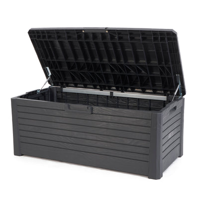 Toomax  Deck Patio Storage Box Bin Bench Waterproof, 145Gal (Anthracite) (Used)