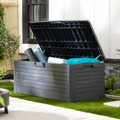 Toomax  Deck Patio Storage Box Bin Bench Waterproof, 145Gal (Anthracite) (Used)