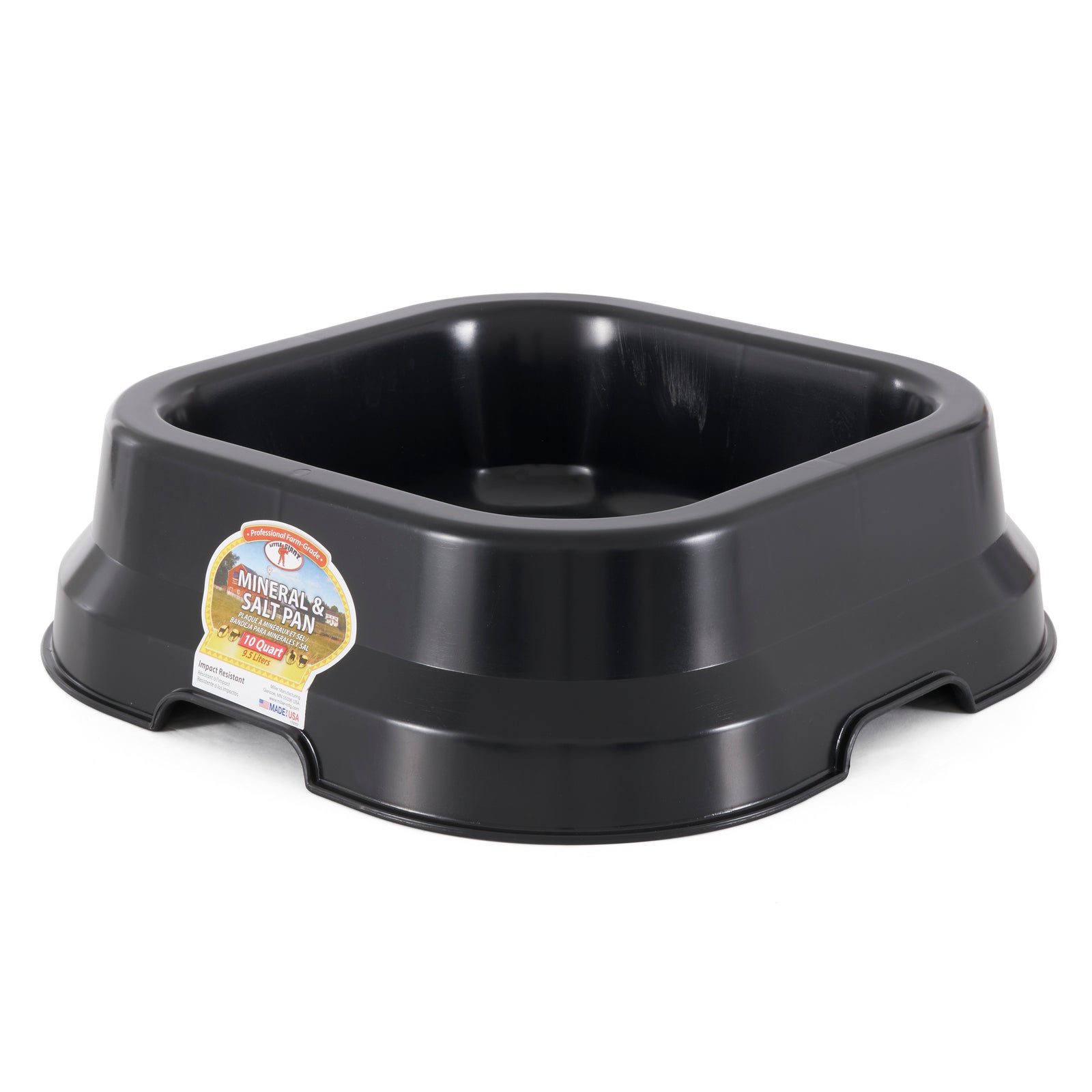 Little Giant MP10BLACK Salt Lick and Mineral Block 10 Quart Plastic Pan, Black - VMInnovations