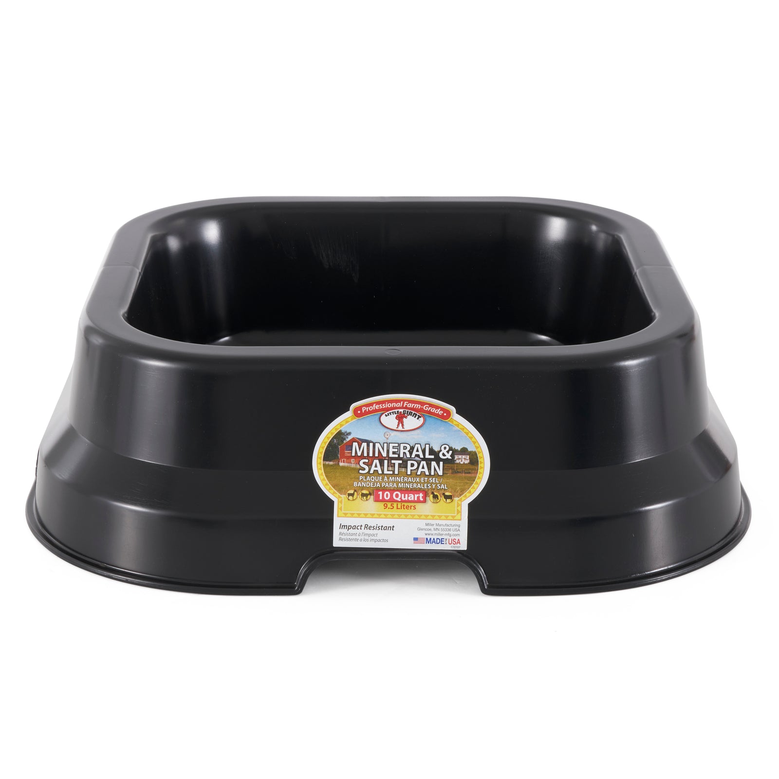 Little Giant MP10BLACK Salt Lick and Mineral Block 10 Quart Plastic Pan, Black - VMInnovations