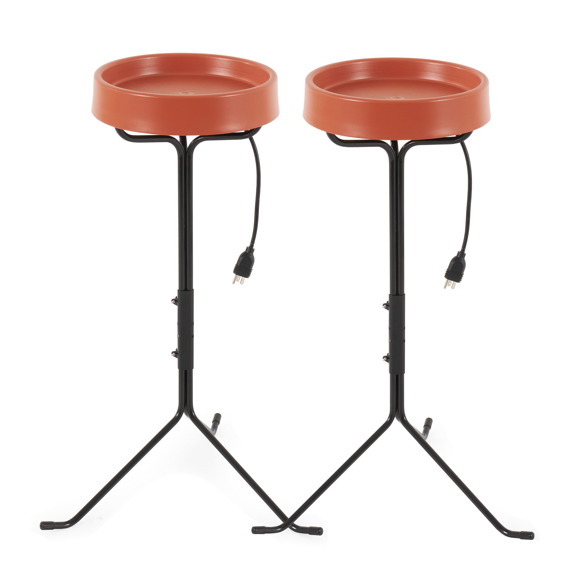 API Weather Resistant Heated Bird Bath with Round Basin and Metal Stand, 2 Pack - VMInnovations