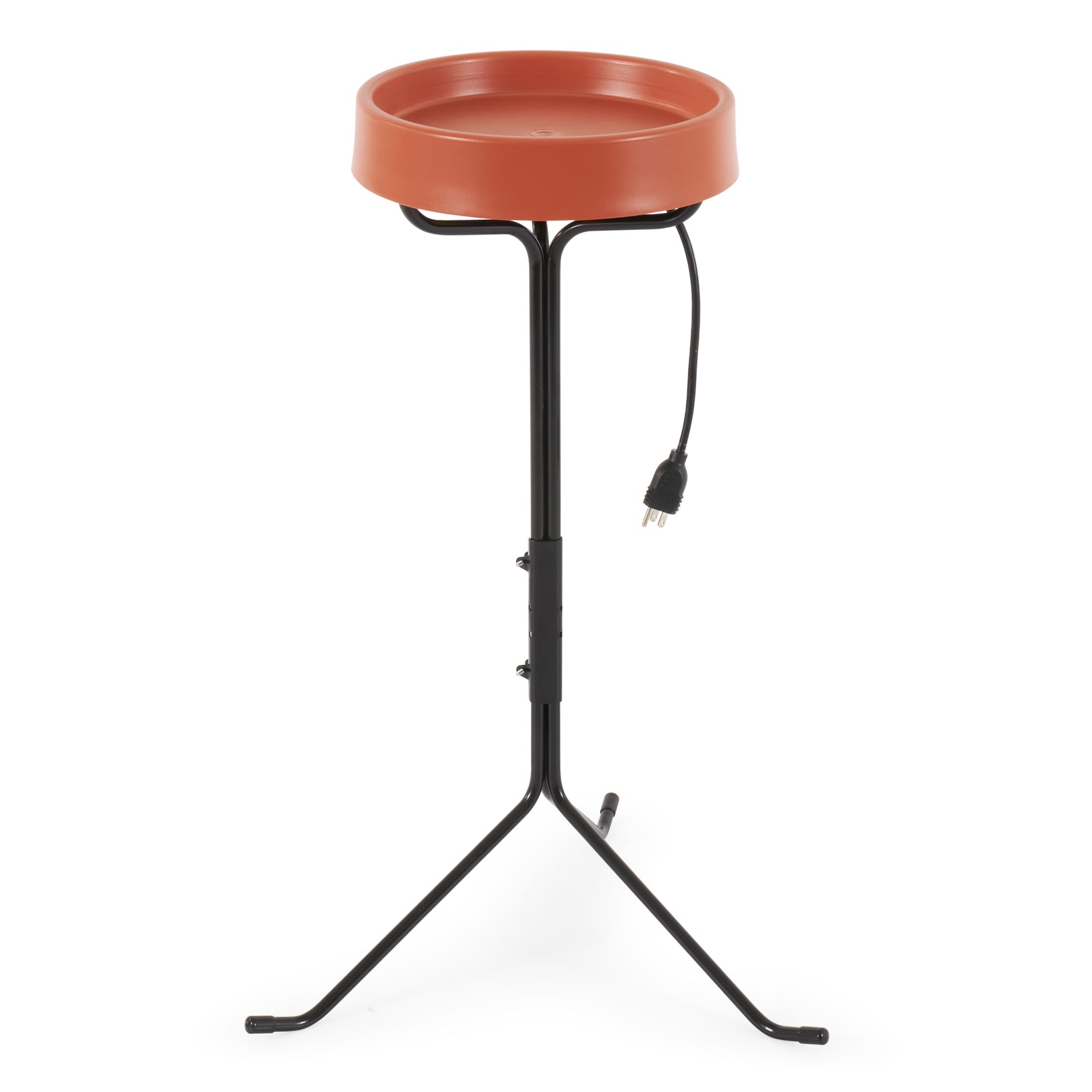 API Weather Resistant Heated Bird Bath with Round Basin and Metal Stand, Black - VMInnovations