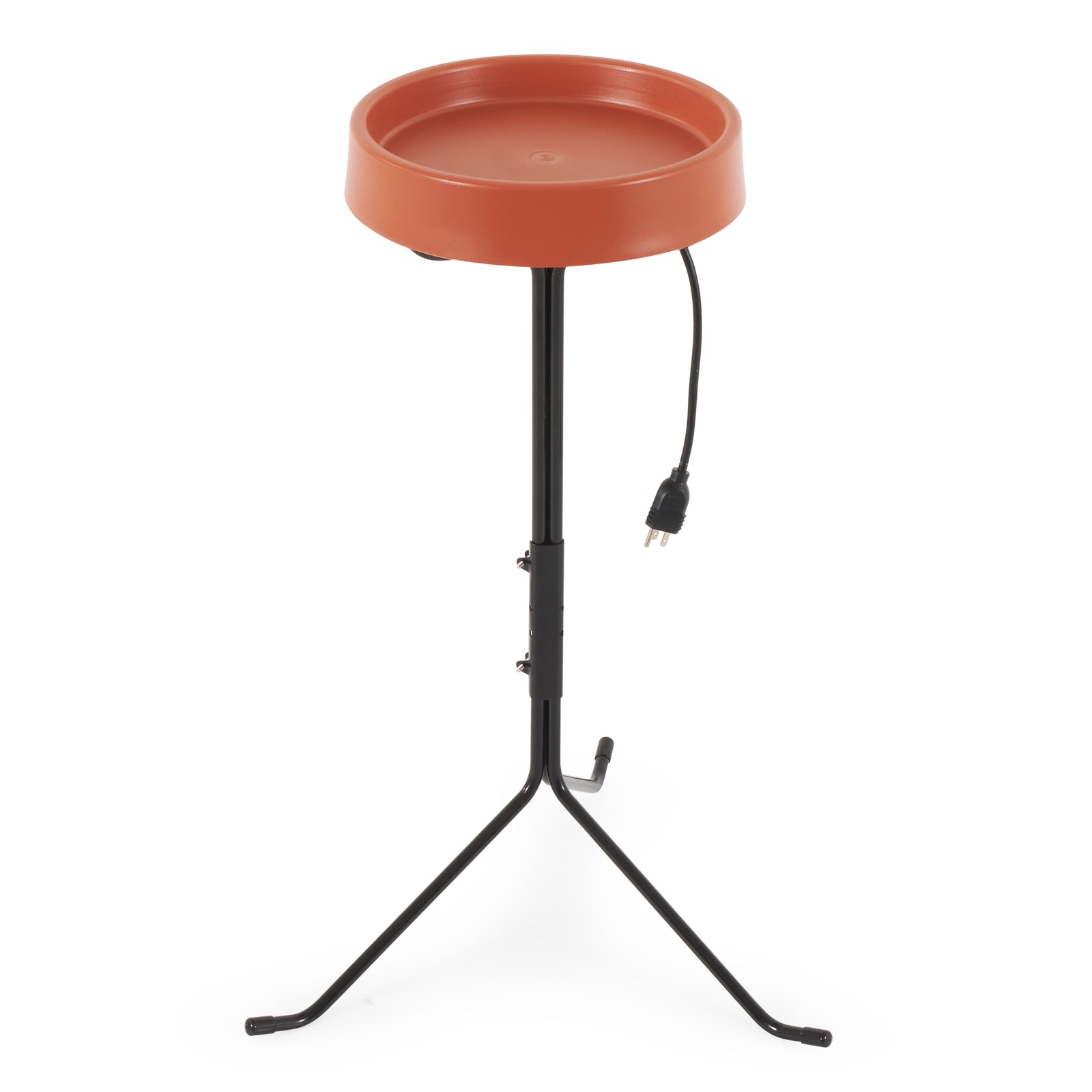 API Weather Resistant Heated Bird Bath with Round Basin and Metal Stand, Black - VMInnovations
