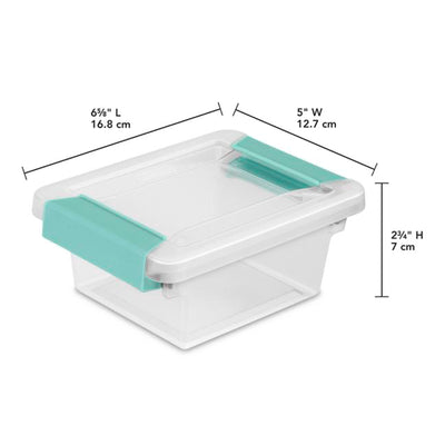 Sterilite Plastic Mini Clip Storage Box Container with Latching Lid, 36 Pack