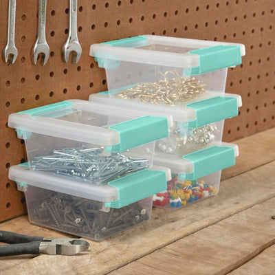 Sterilite Plastic Mini Clip Storage Box Container with Latching Lid, 36 Pack