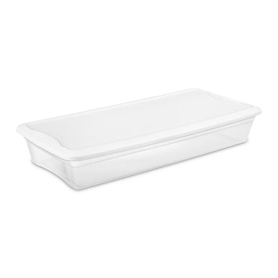 Sterilite 41 Quart Lightweight Under Bed Storage Box Container with Lid, 12 Pack