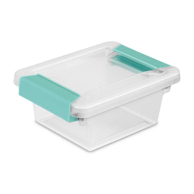 Sterilite Plastic Mini Clip Storage Box Container with Latching Lid, 30 Pack