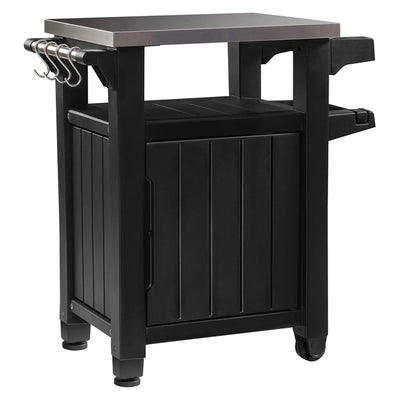 Keter 230852 Unity Portable Table and Storage Cabinet with Hooks, Gray (Used) - VMInnovations