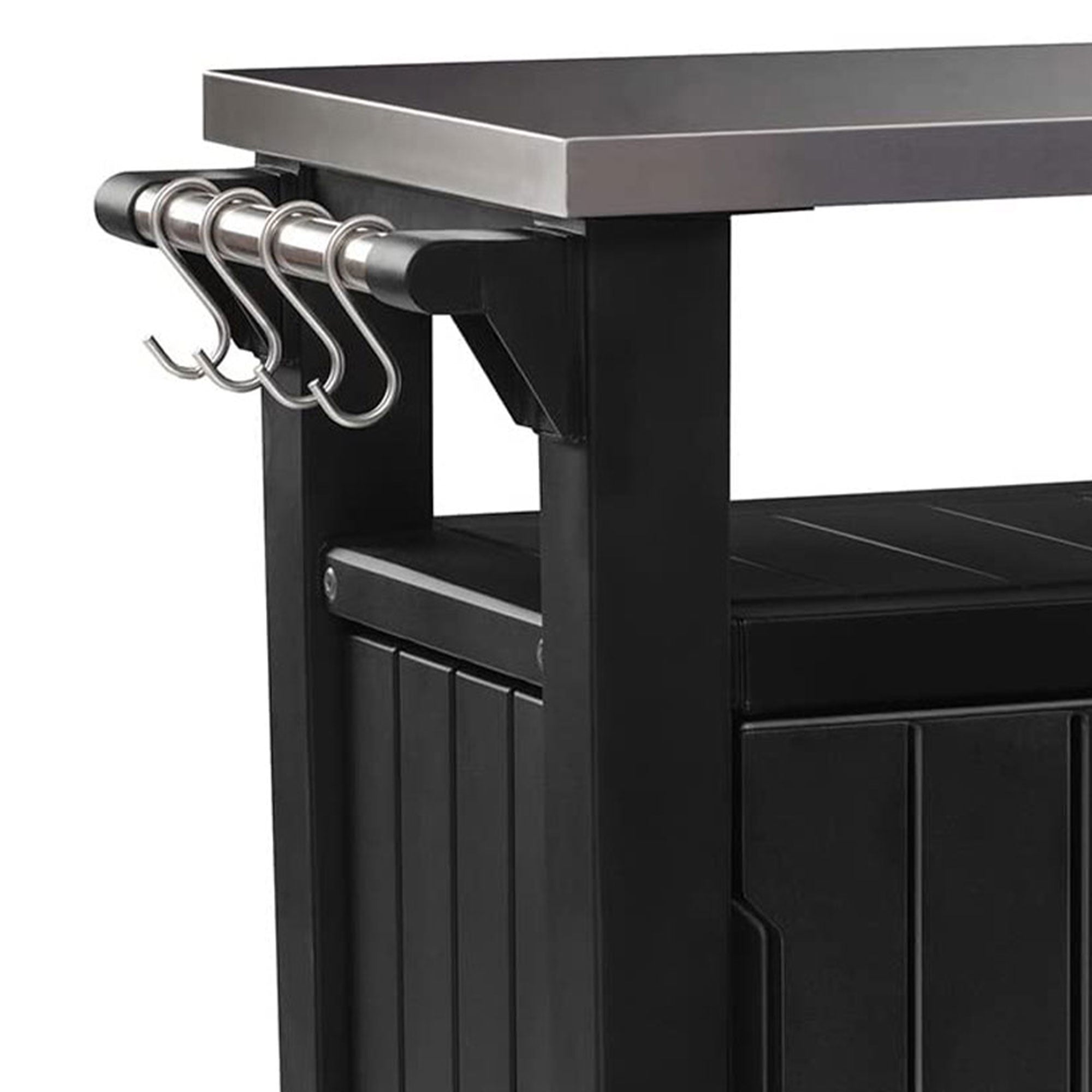 Keter 230852 Unity Portable Table and Storage Cabinet with Hooks, Gray (Used) - VMInnovations