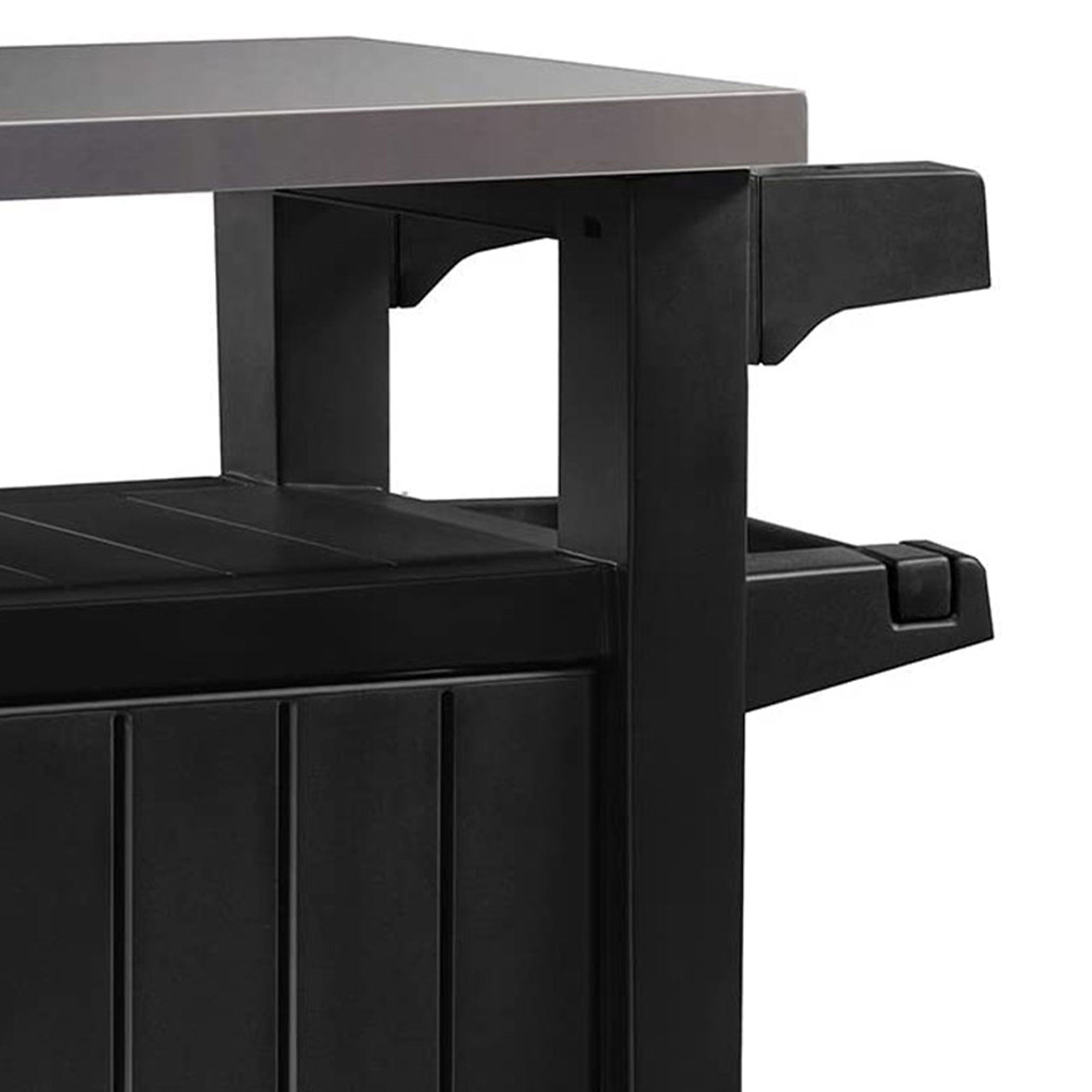 Keter 230852 Unity Portable Table and Storage Cabinet with Hooks, Gray (Used) - VMInnovations