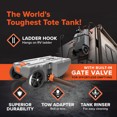 Camco Rhino Portable 36 Gallon RV Waste Tank w/ Hose & Accessories (Open Box) - VMInnovations