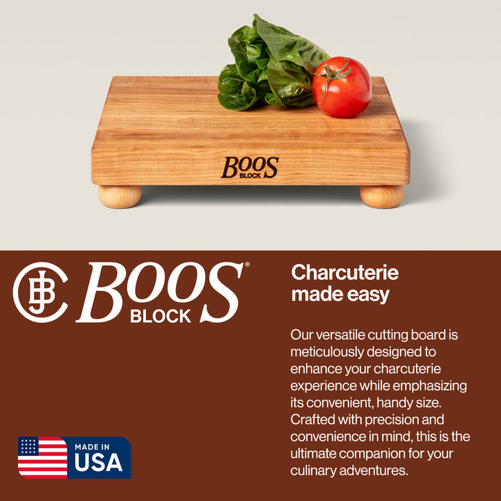 John Boos Small Maple Wood Edge Grain Cutting Board for Kitchen,12" x 12" x 1.5" - VMInnovations