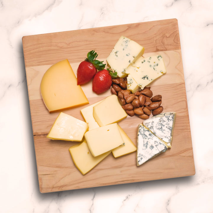 John Boos Small Maple Wood Edge Grain Cutting Board for Kitchen,12" x 12" x 1.5" - VMInnovations
