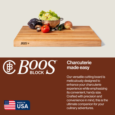 John Boos 30 Inch Wide Flat Edge Grain Cutting Board, Maple Wood (Open Box)
