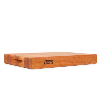 John Boos Cherry Wood End Grain Cutting Board for Kitchen Prep,18" x 12" x 2.25"