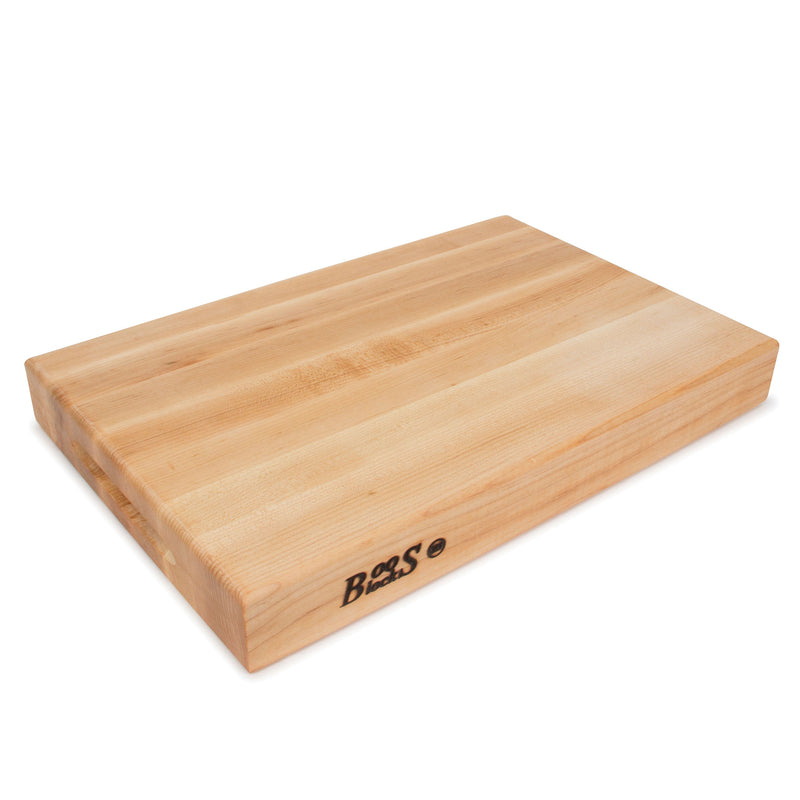 John Boos Maple Wood Edge Grain Cutting Board for Kitchen Prep, 18" x 12" x 2.25"