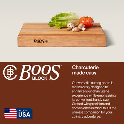 John Boos Maple Wood Edge Grain Cutting Board for Kitchen Prep, 18" x 12" x 2.25"