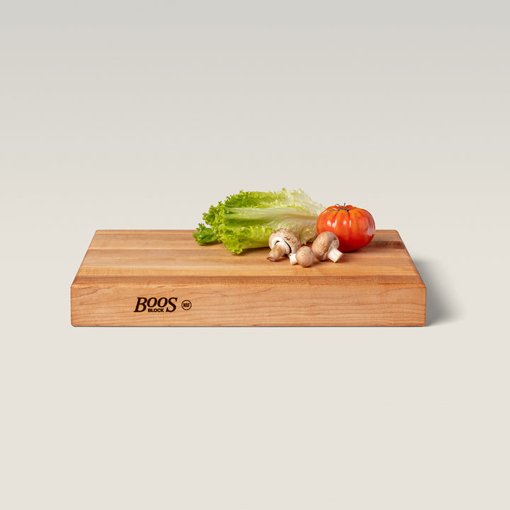 John Boos Maple Wood Edge Grain Cutting Board for Kitchen Prep, 18" x 12" x 2.25"