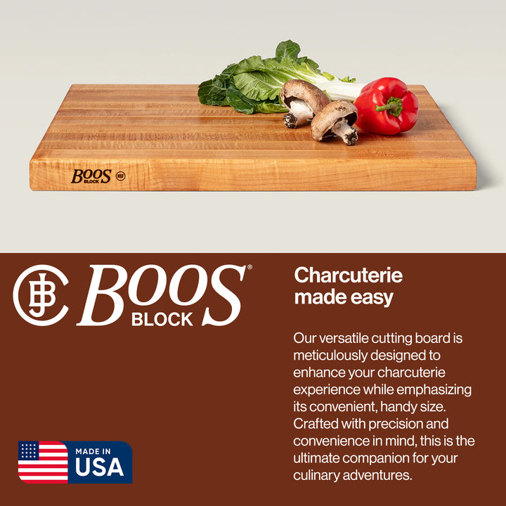 John Boos Edge Grain Maple Wood Reversible Cutting Board Block (Open Box)